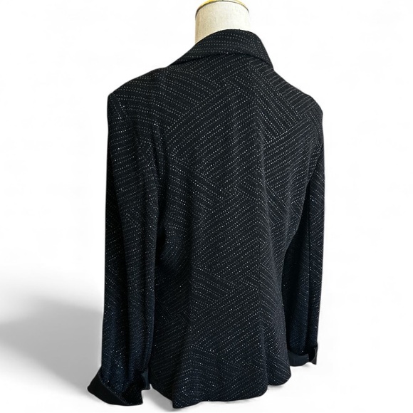 Alex Evenings Vintage 80s 90s Tuxedo Jacket Textured Sparkling Black Size Small - Picture 8 of 11